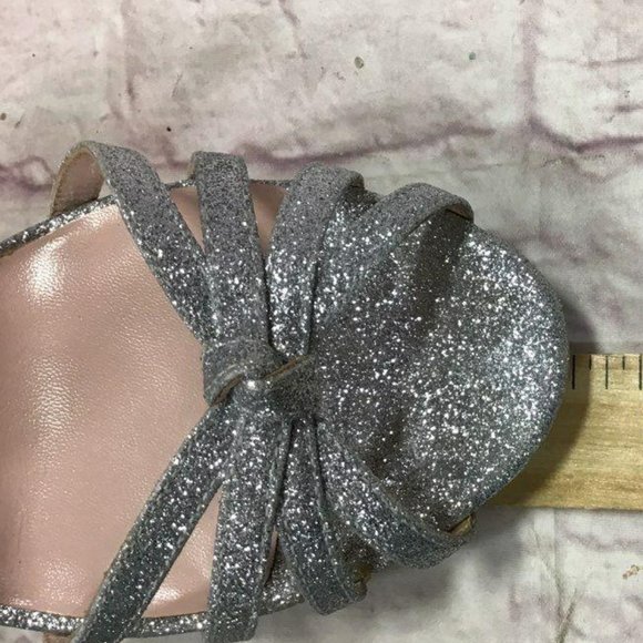 Kate Spade Size 9.5 Florence Silver Glitter Strap Heels - Picture 8 of 10